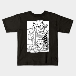 Tigre Desayuno, Great - Blanco y Negro Kids T-Shirt